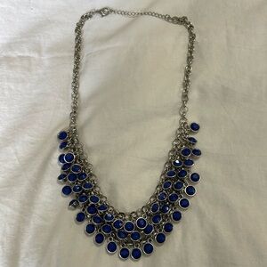 UNBRANDED | Royal Blue/Silver | Lobster Claw Closure Necklace